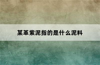 某革紫泥指的是什么泥料