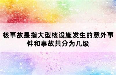 核事故是指大型核设施发生的意外事件和事故共分为几级