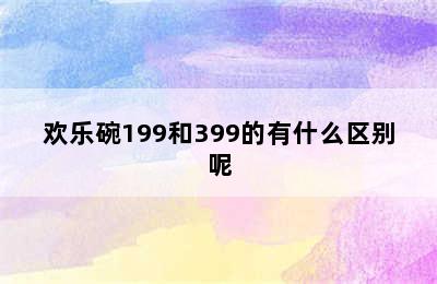 欢乐碗199和399的有什么区别呢