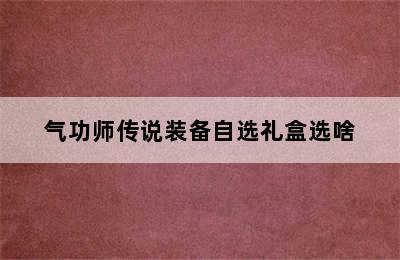 气功师传说装备自选礼盒选啥