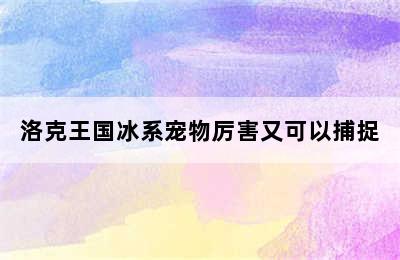 洛克王国冰系宠物厉害又可以捕捉