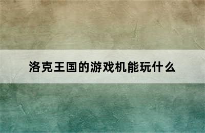 洛克王国的游戏机能玩什么