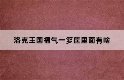 洛克王国福气一箩筐里面有啥