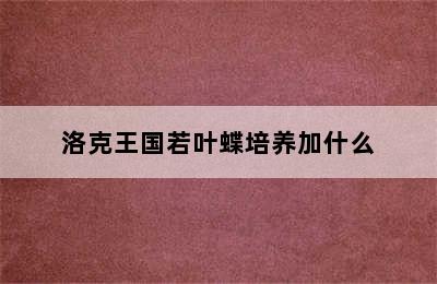 洛克王国若叶蝶培养加什么