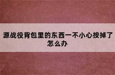 源战役背包里的东西一不小心按掉了怎么办