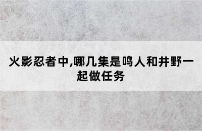 火影忍者中,哪几集是鸣人和井野一起做任务