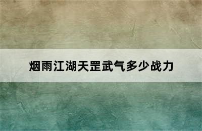 烟雨江湖天罡武气多少战力