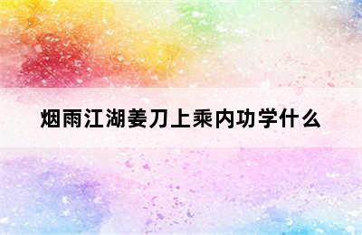 烟雨江湖姜刀上乘内功学什么