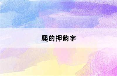 爬的押韵字