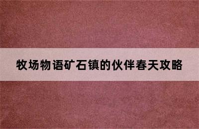 牧场物语矿石镇的伙伴春天攻略