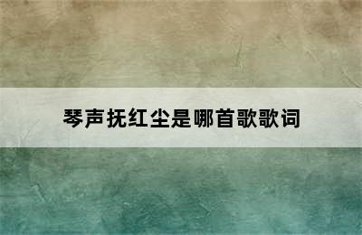 琴声抚红尘是哪首歌歌词