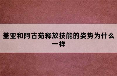 盖亚和阿古茹释放技能的姿势为什么一样