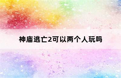 神庙逃亡2可以两个人玩吗