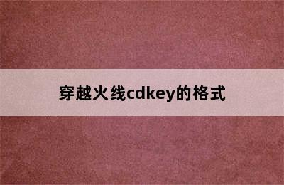 穿越火线cdkey的格式