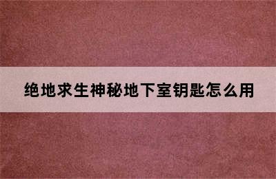 绝地求生神秘地下室钥匙怎么用