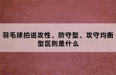 羽毛球拍进攻性、防守型、攻守均衡型区别是什么