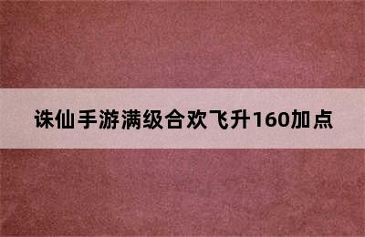 诛仙手游满级合欢飞升160加点