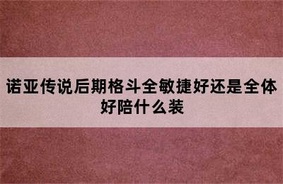 诺亚传说后期格斗全敏捷好还是全体好陪什么装