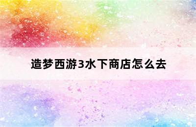 造梦西游3水下商店怎么去