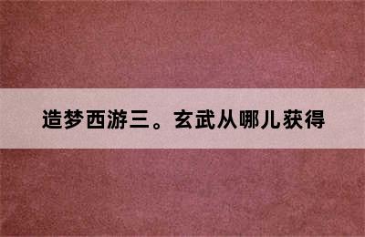 造梦西游三。玄武从哪儿获得