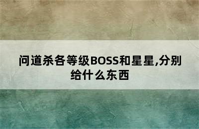 问道杀各等级BOSS和星星,分别给什么东西