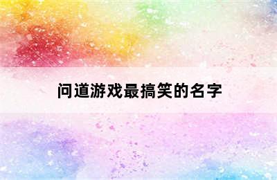 问道游戏最搞笑的名字