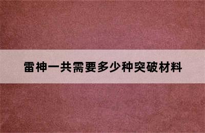 雷神一共需要多少种突破材料