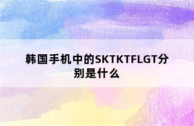 韩国手机中的SKTKTFLGT分别是什么