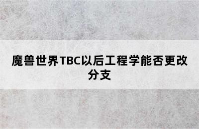 魔兽世界TBC以后工程学能否更改分支