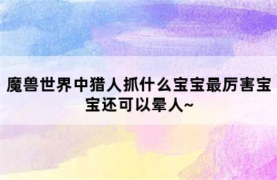 魔兽世界中猎人抓什么宝宝最厉害宝宝还可以晕人~