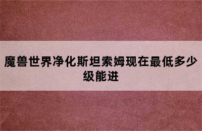 魔兽世界净化斯坦索姆现在最低多少级能进