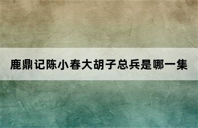 鹿鼎记陈小春大胡子总兵是哪一集