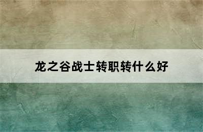 龙之谷战士转职转什么好